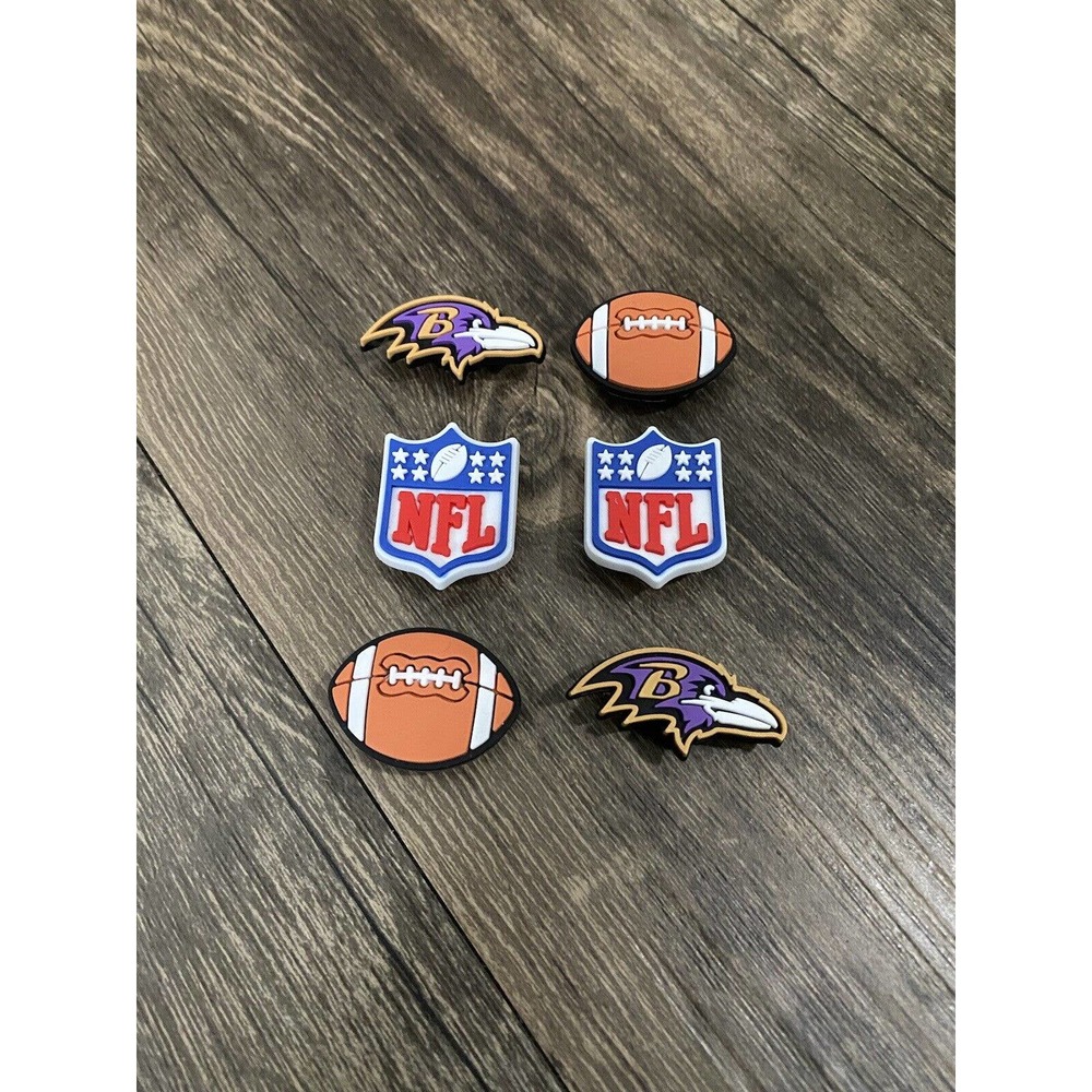 Baltimore Ravens Football Team Charm For Crocs Shoe Charms - 6 Pieces